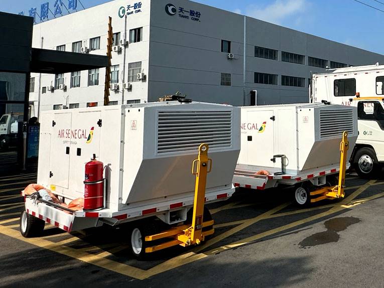 Towed AC-DC ground power vehicle